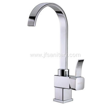 Modern Square Kitchen Sink Brass Faucet With Swivel